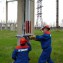 Электромонтеры ОВБ Тихорецкого РРЭС производят оперативное переключение на ПС 110 кВ «Салют» для вывода в ремонт подстанционного оборудования